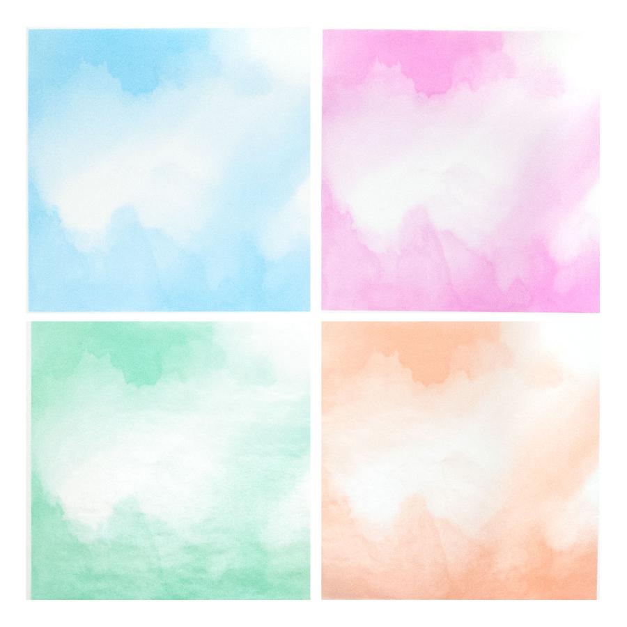 グラシン紙 インクアート 単品 折り紙サイズ 15×15cm 透けるデザイン