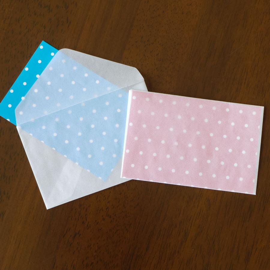 国産グラシン紙封筒【50枚入 小ヨコ型】ミニメッセージカード用封筒 白