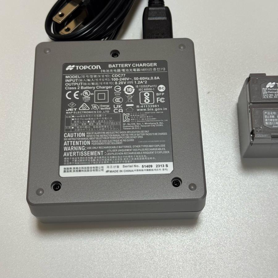 純正品 トプコンBDC72バッテリーと充電器CDC77-11(開封チェック品