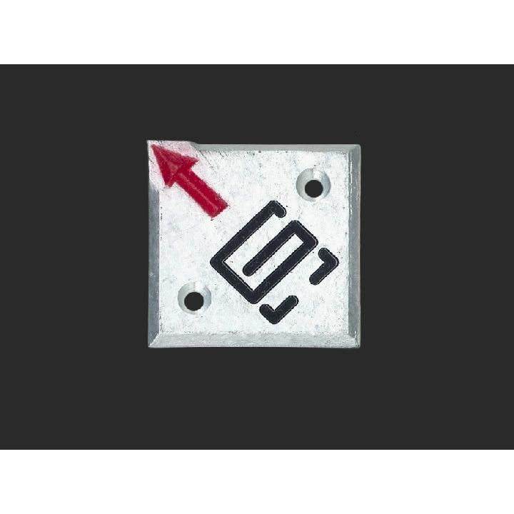 兵庫県境界明示板 アルミ境界プレート 兵庫県プレート 50角 斜矢 2穴