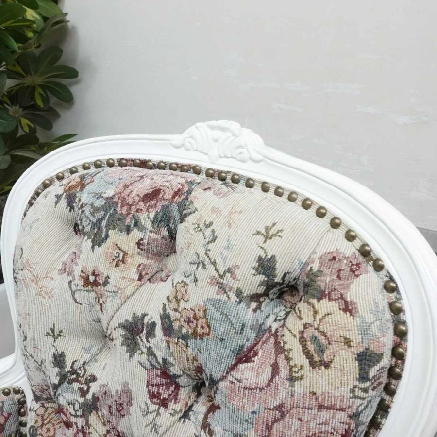 アームチェア 1人掛け おしゃれ シングルソファー ロココ調家具