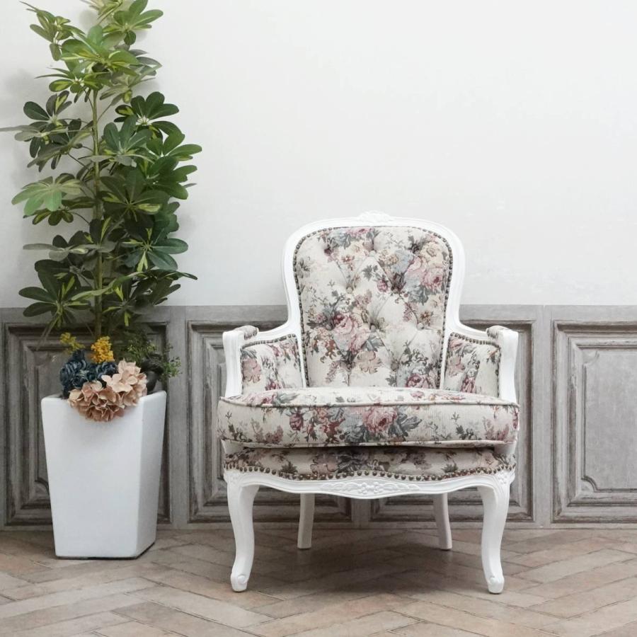 アームチェア 1人掛け おしゃれ シングルソファー ロココ調家具
