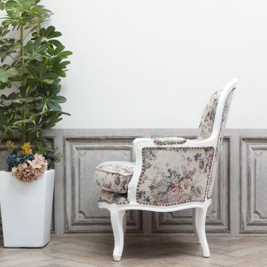 アームチェア 1人掛け おしゃれ シングルソファー ロココ調家具