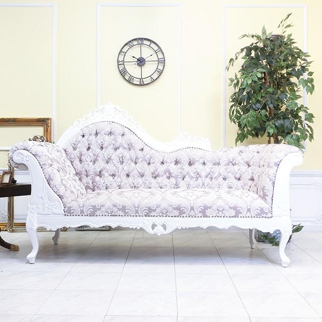 デイベッド イタリア製　カウチ ソファ ロココアンティーク調 カウチ 幅 200cm デイベッド トリプルソフ