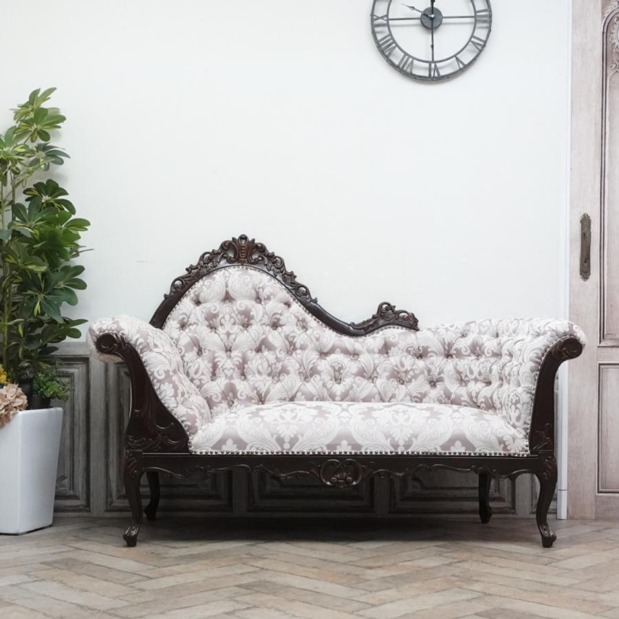 カウチソファ 2人掛け ロココ調家具 シンフォニー 姫系 ピンク