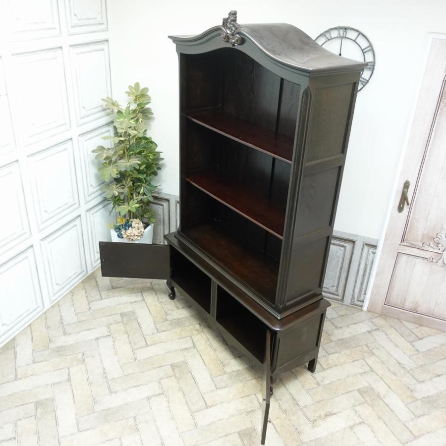 アンティーク キャビネット 130cm 220cm ブックケース オープン