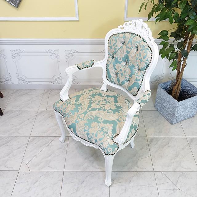 アンティークアームチェア ロココ調 シングルソファ ソファー 肘掛け
