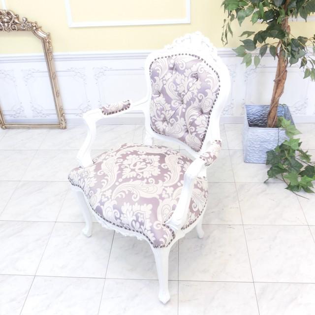 アンティークアームチェア ロココ調 シングルソファ ソファー 肘掛け