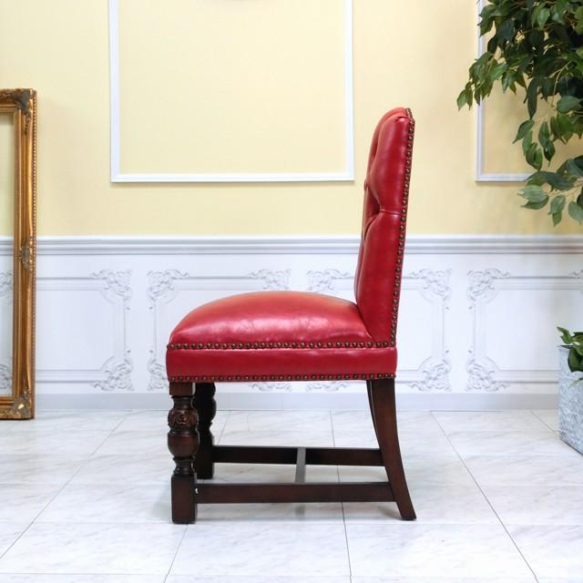 ダイニングチェア おしゃれ アンティーク ヴィンセントチェア レッド