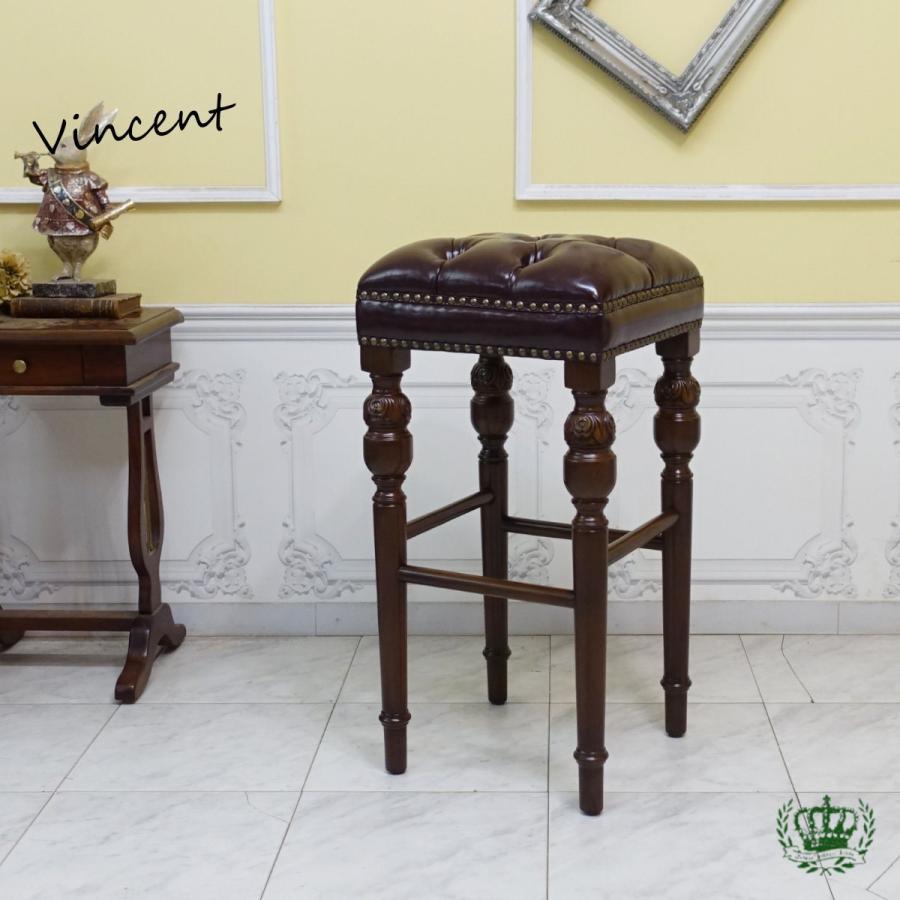 LEATHER HIGH STOOL アンティークハイチェア