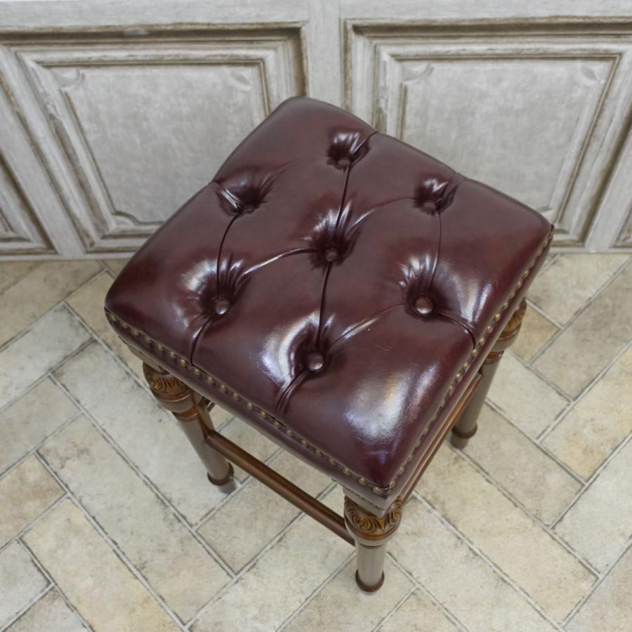 LEATHER HIGH STOOL アンティークハイチェア