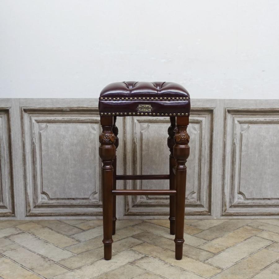 LEATHER HIGH STOOL アンティークハイチェア