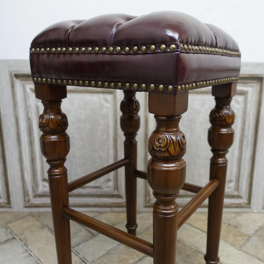 LEATHER HIGH STOOL アンティークハイチェア