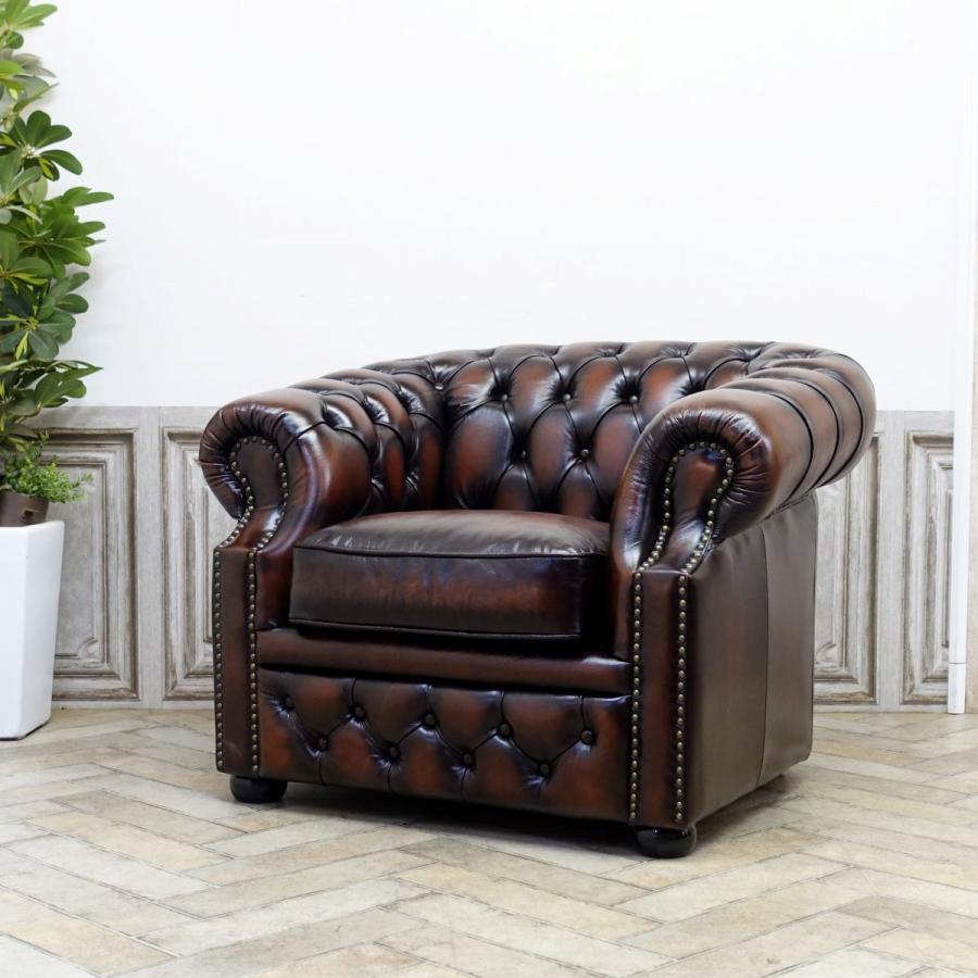 極上美品★チェスターフィールドソファ★希少 ベンチタイプ イギリス 牛革 英国アンティークソファを代表するワンランク上のソファ | Cla-labO