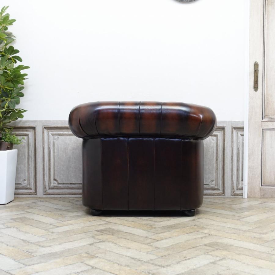 ソファ レザー 1人掛け 総本革 チェスターフィールドソファ