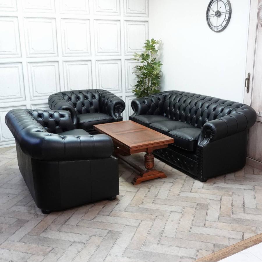 アンティーク ソファー 総本革 イギリス 英国 かっこいい おしゃれ