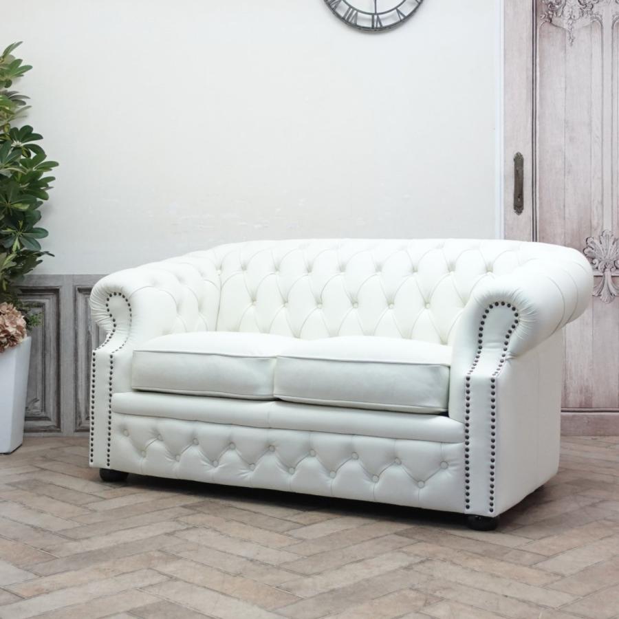 サニーレタス　本革 チェスターフィールドソファ チェスターフィールド ソファ ソファー レザー 総革 3人掛け