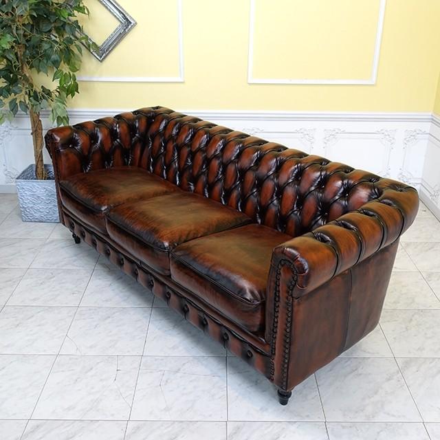 チェスターフィールドソファ 3人掛け 3P 三人 アンティークソファー