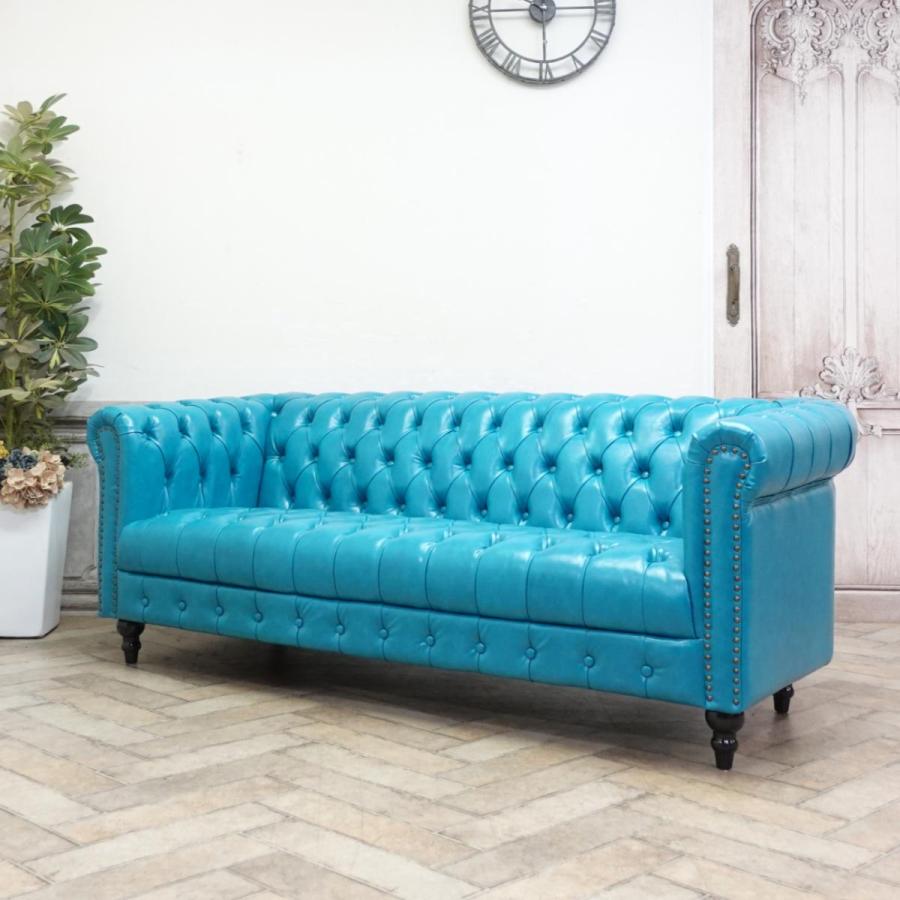 チェスターフィールドソファ 3人掛け 3P 三人 アンティーク