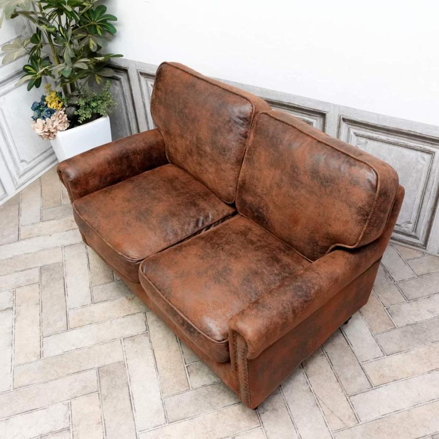 ソファ 2人掛け アンティーク風 ブラウン 茶 vg2p30k : アンティーク