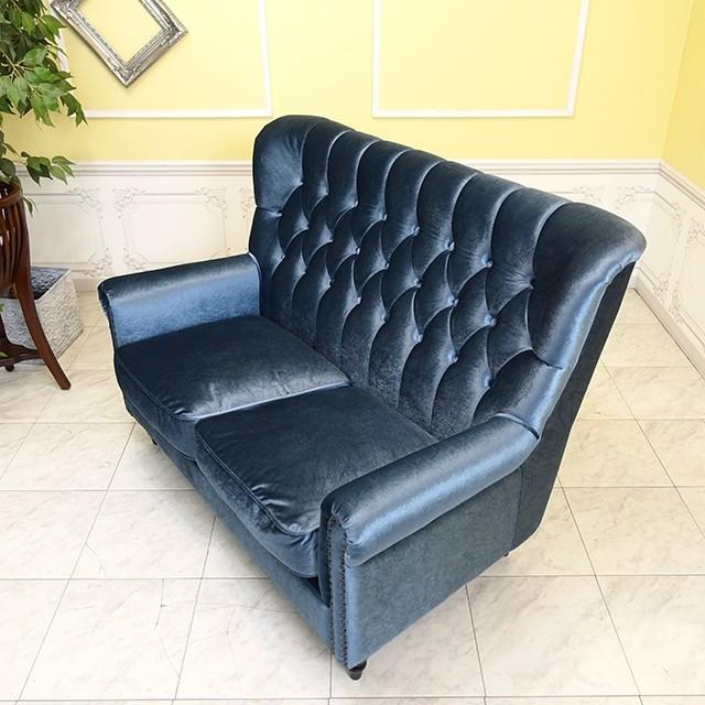 ダブルソファ 昭和レトロ ソファ アンティーク ウィングチェア 2人 二