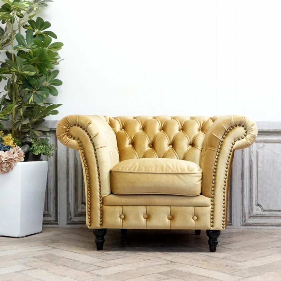 チェスターフィールドソファ 1人掛け ソファ 一人掛け シングル