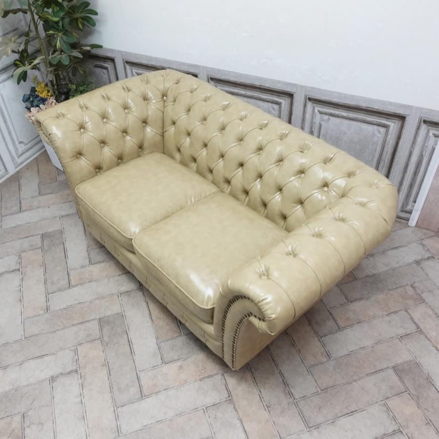 チェスターフィールドソファ 2人掛け ヴィンセントソファ オリーブ