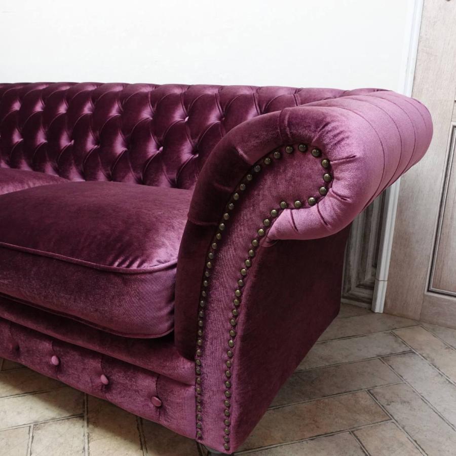 チェスターフィールドソファ チェスターフィールドソファー パープル
