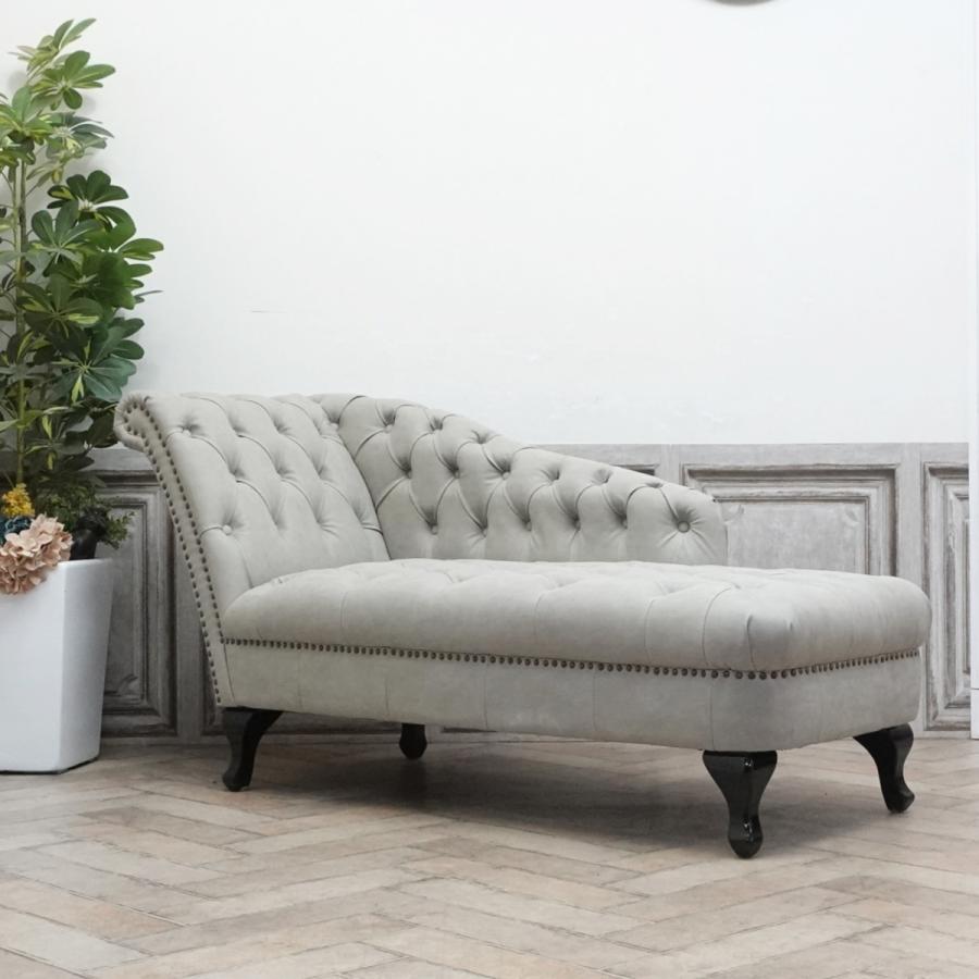 カウチソファ 2人掛け チェスターフィールド ソファ グレージュ