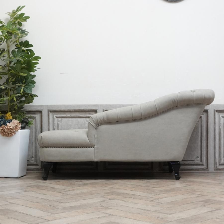 カウチソファ 2人掛け チェスターフィールド ソファ グレージュ