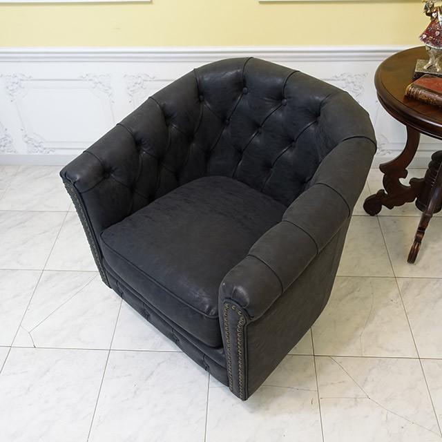 チェスターフィールドソファ 1人掛け 1P 1シーター アンティーク