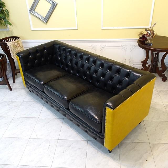 チェスターフィールドソファ トリプル 3P 英国 3シーター 三人