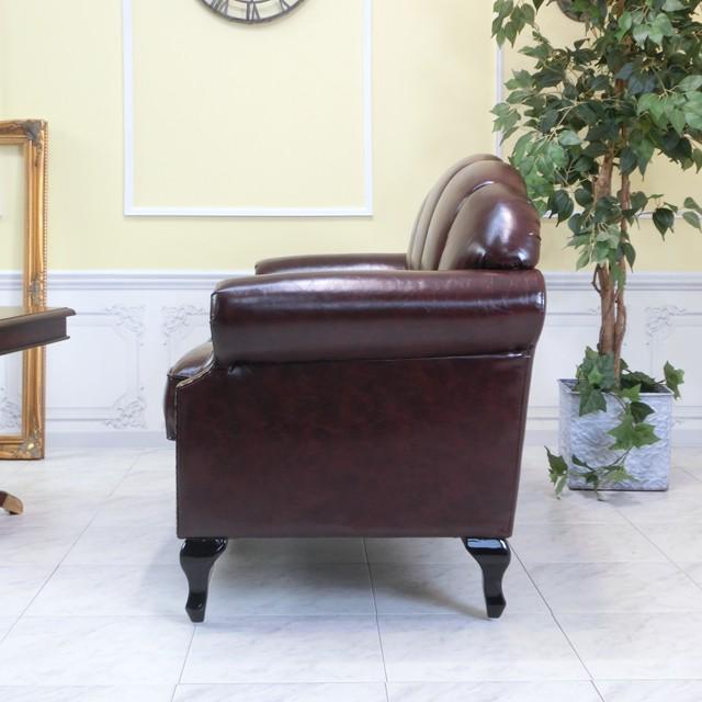 アンティーク調2人がけソファー✖️1個 アンティークラブソファ シェルファ 二人掛け 2P 2シーター ダブル