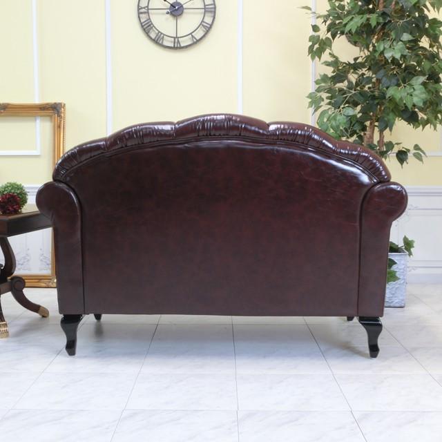 アンティークラブソファ シェルファ 二人掛け 2P 2シーター ダブル