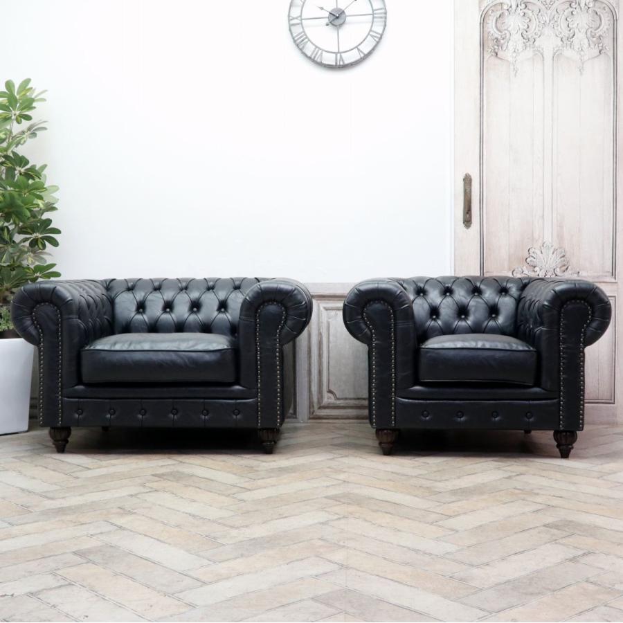 1人掛け ソファ チェスターフィールド 1P アンティーク ヴィンテージ