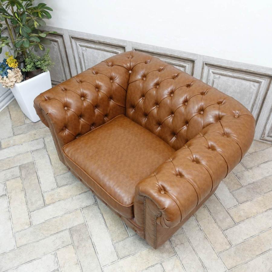 92548★英国 アンティーク チェスターフィールド 1人掛け ソファ 92548☆英国 アンティーク チェスターフィールド 1人掛け ソファ