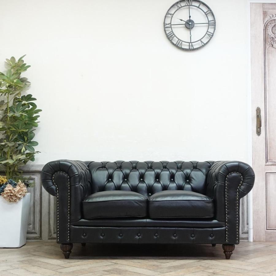 2人掛け ソファ チェスターフィールド 二人用 2P ヴィンテージ 英国