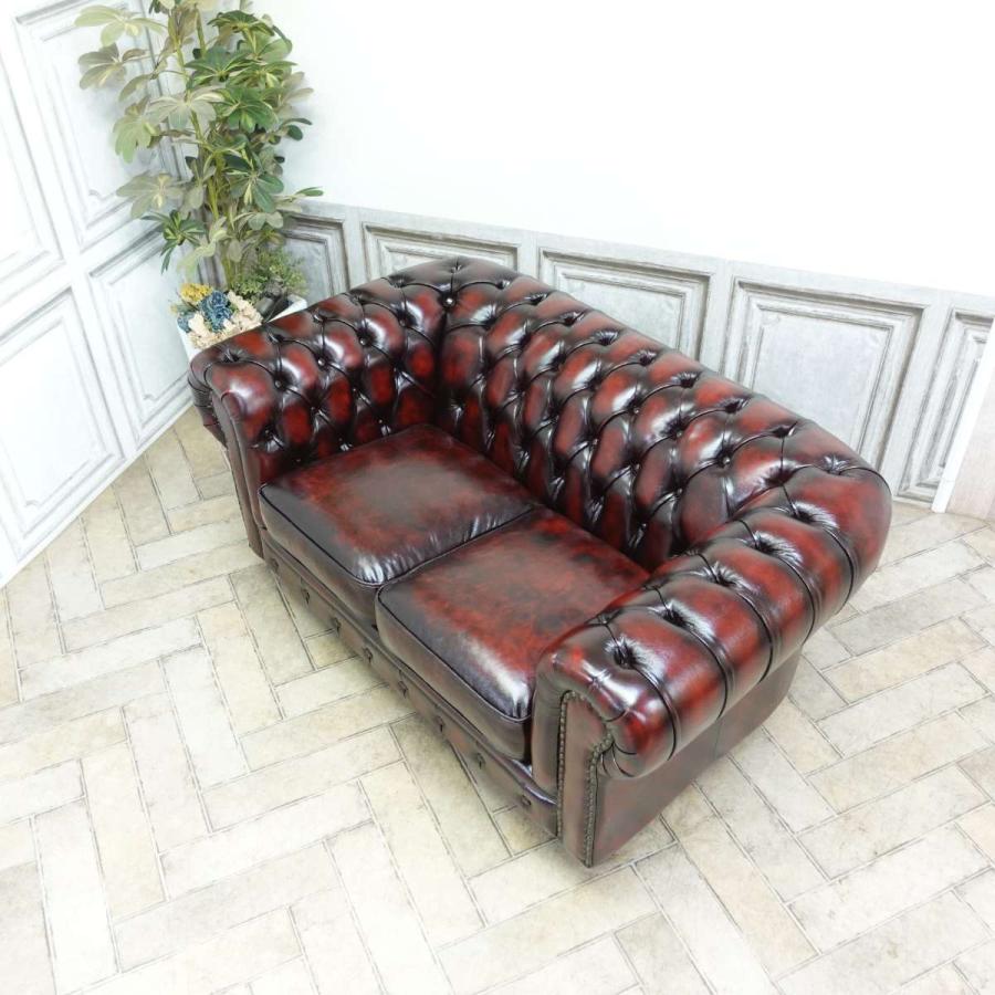 2人掛け ソファ チェスターフィールド 二人用 2P ヴィンテージ