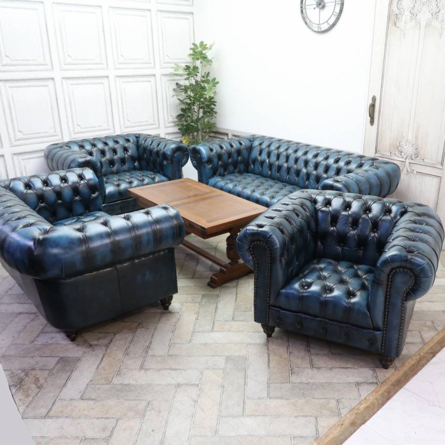 引き取り限定 スタッズ 付 チェスターフィールドソファー オッドマン セット 引き取り限定 スタッズ 付 チェスターフィールドソファー オッドマン