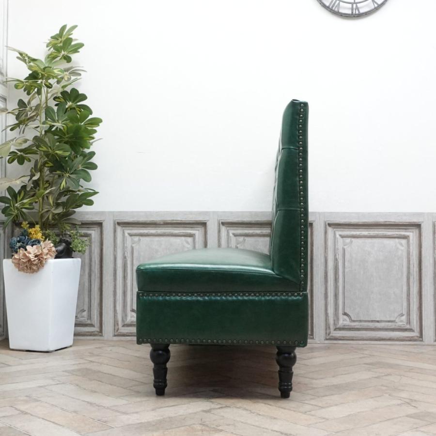 ベンチソファー 背もたれあり チェスターフィールドソファ