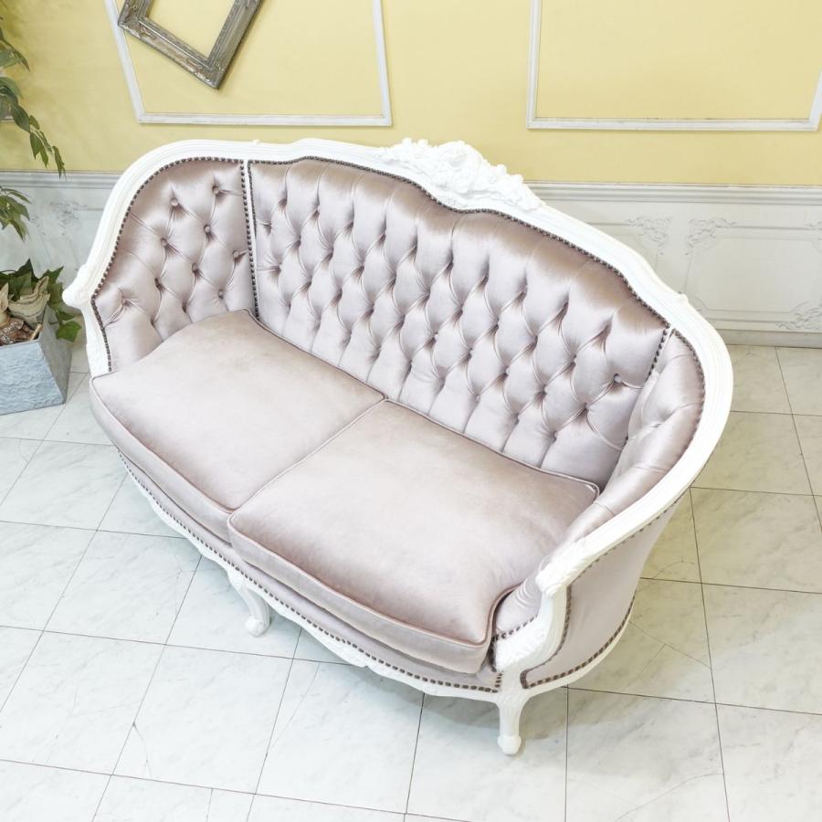 アウトレット ソファ 2人掛け ロココ調家具 訳あり現状渡し