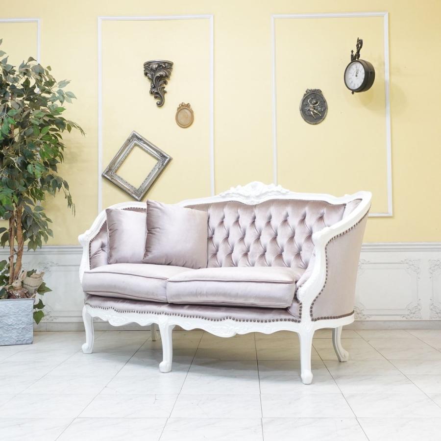 アウトレット ソファ 2人掛け ロココ調家具 訳あり現状渡し