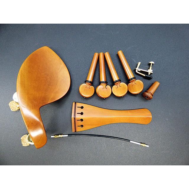 Pentacle Violin Fitting set 03 Boxwood Gold Bracket / BLACK ring