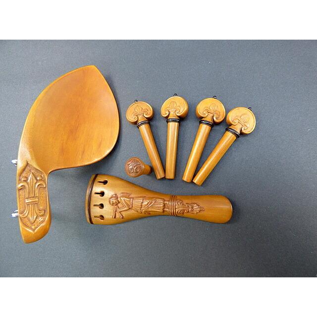 Violin Fitting Set Boxwood 彫刻 ＃1