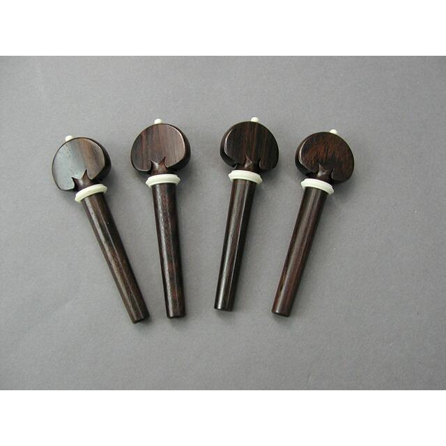 新品　バイオリン用ペグセット ハート型/ホワイト ローズウッド材 バイオリン ペグ Violin Rosewood