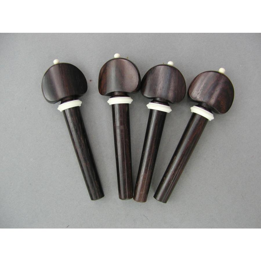 ヒル型/ホワイト ローズウッド材 バイオリン ペグ Violin Rosewood Peg