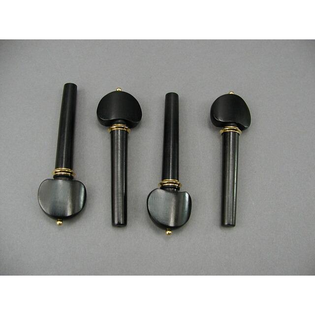 Guarneri/Hill peg/French Tailpiece Ebony/Gold Fitting set エボニー バイオリン フィッティングセット_1