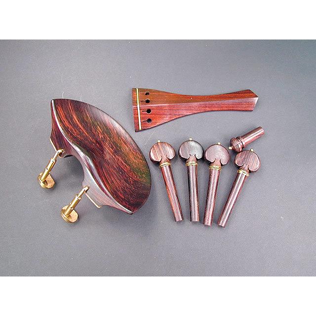 Vn Fitting set Rosewood  Gold Semi-Hill Old Flesch