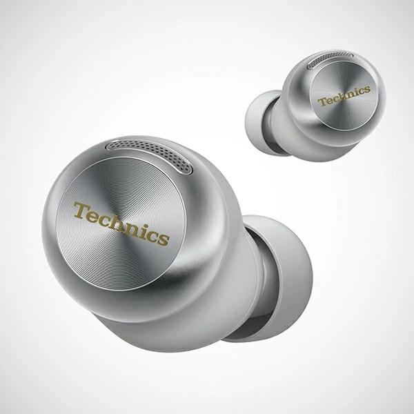 Technics AZ100 ワイヤレスイヤホン シルバー 巾着付き【美品】 Technics（テクニクス） ノイズキャンセリング搭載完全ワイヤレス