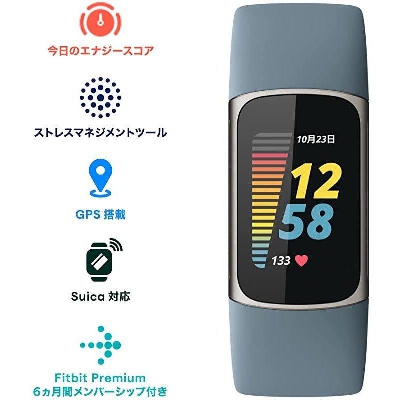 Fitbit フィットビット Charge5 スチールブルー/プラチナ FB421SRBU 